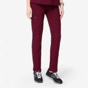FIGS scrub pants in burgundy